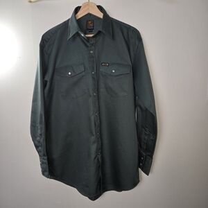 Vintage Kodiak Workshirt. Dark Green Casual Button Down Shirt
